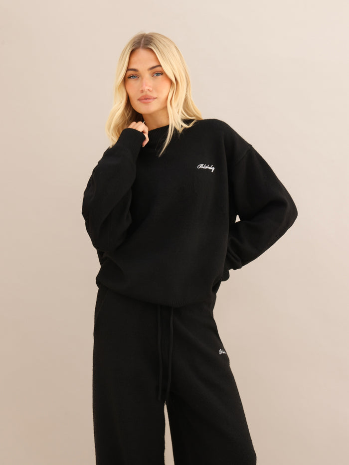 Oversized Knitted Sweater - Black