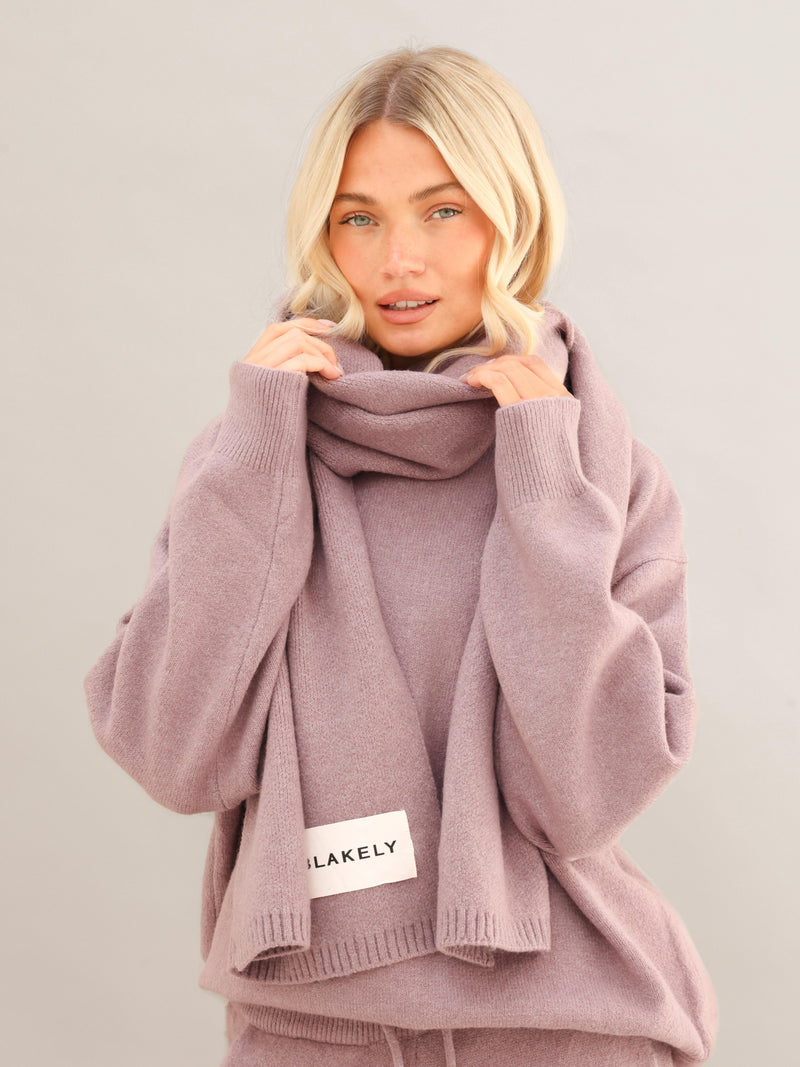Oversized Knitted Sweater - Dusty Pink