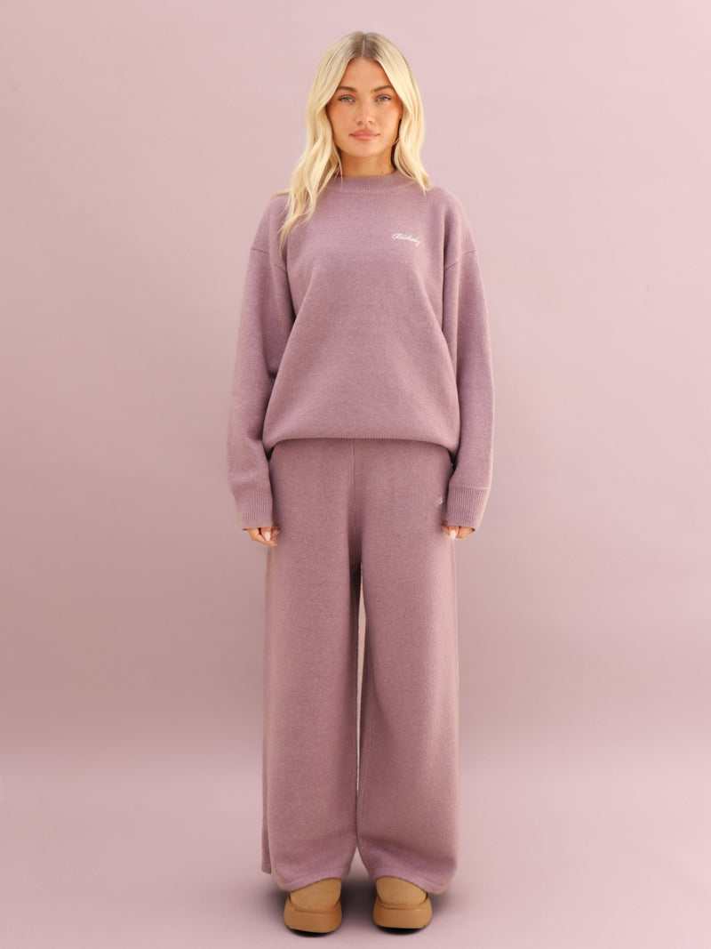 Oversized Knitted Sweater - Dusty Pink