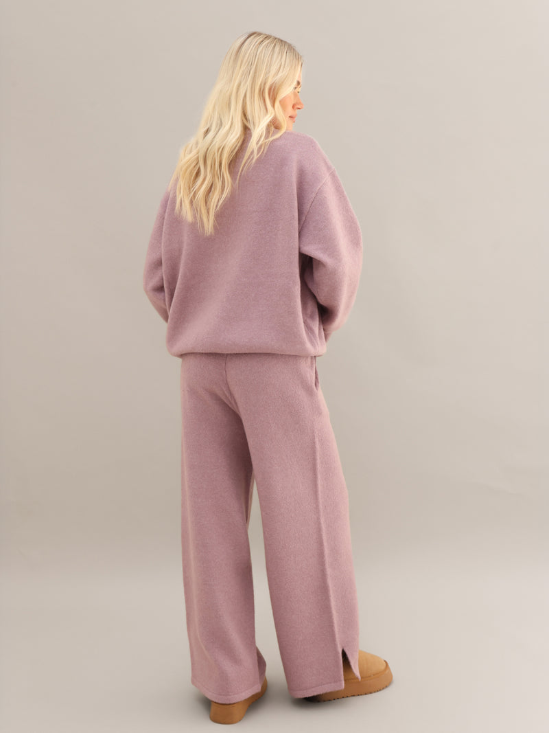 Oversized Knitted Sweater - Dusty Pink