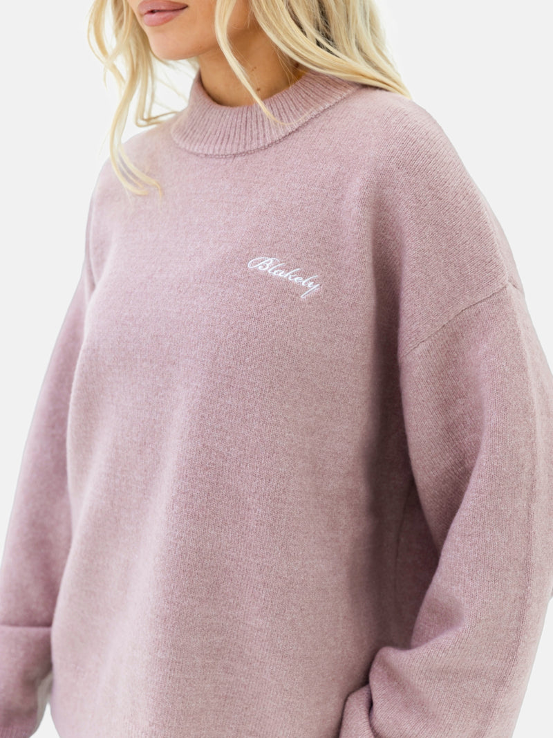 Oversized Knitted Sweater - Dusty Pink