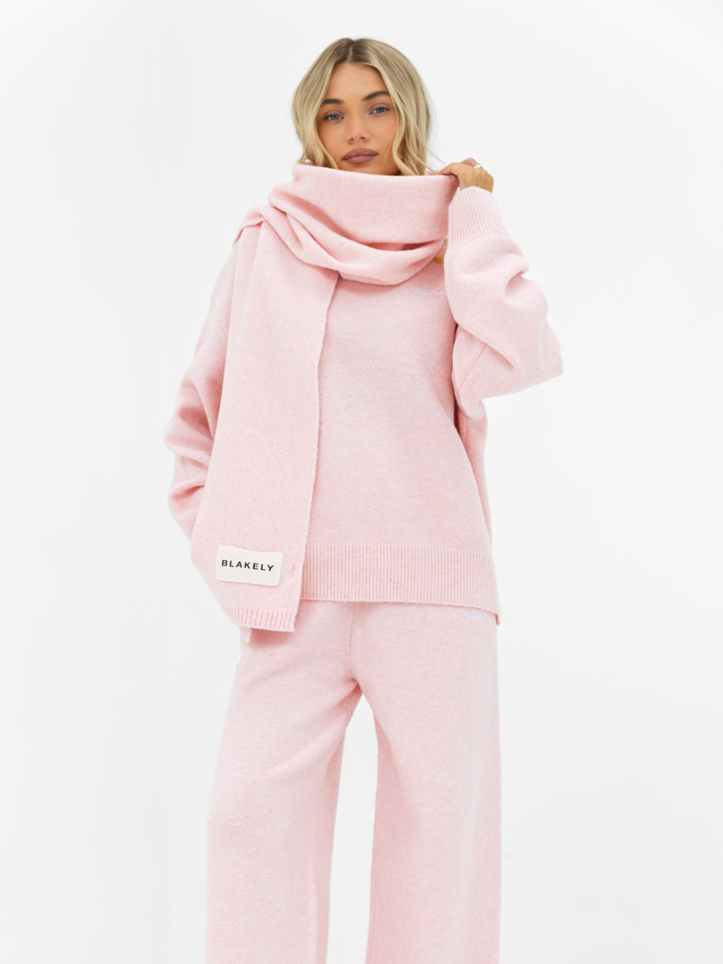 Oversized Knitted Sweater - Marshmallow Pink