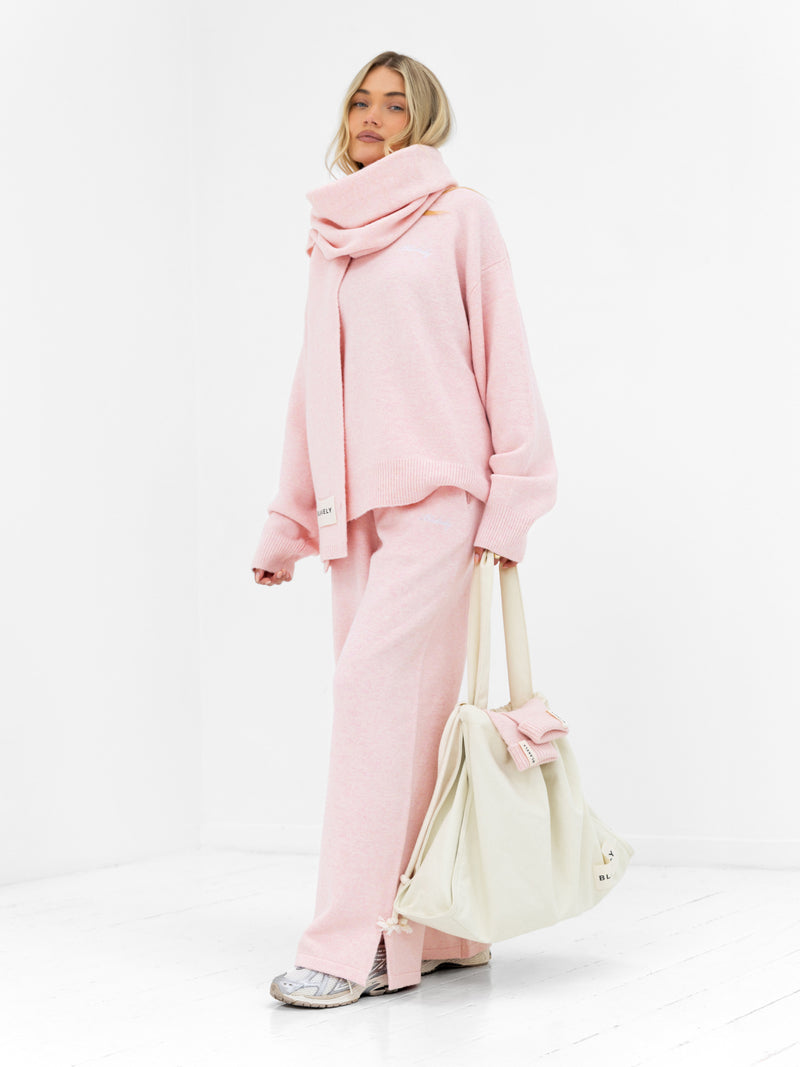 Oversized Knitted Sweater - Marshmallow Pink