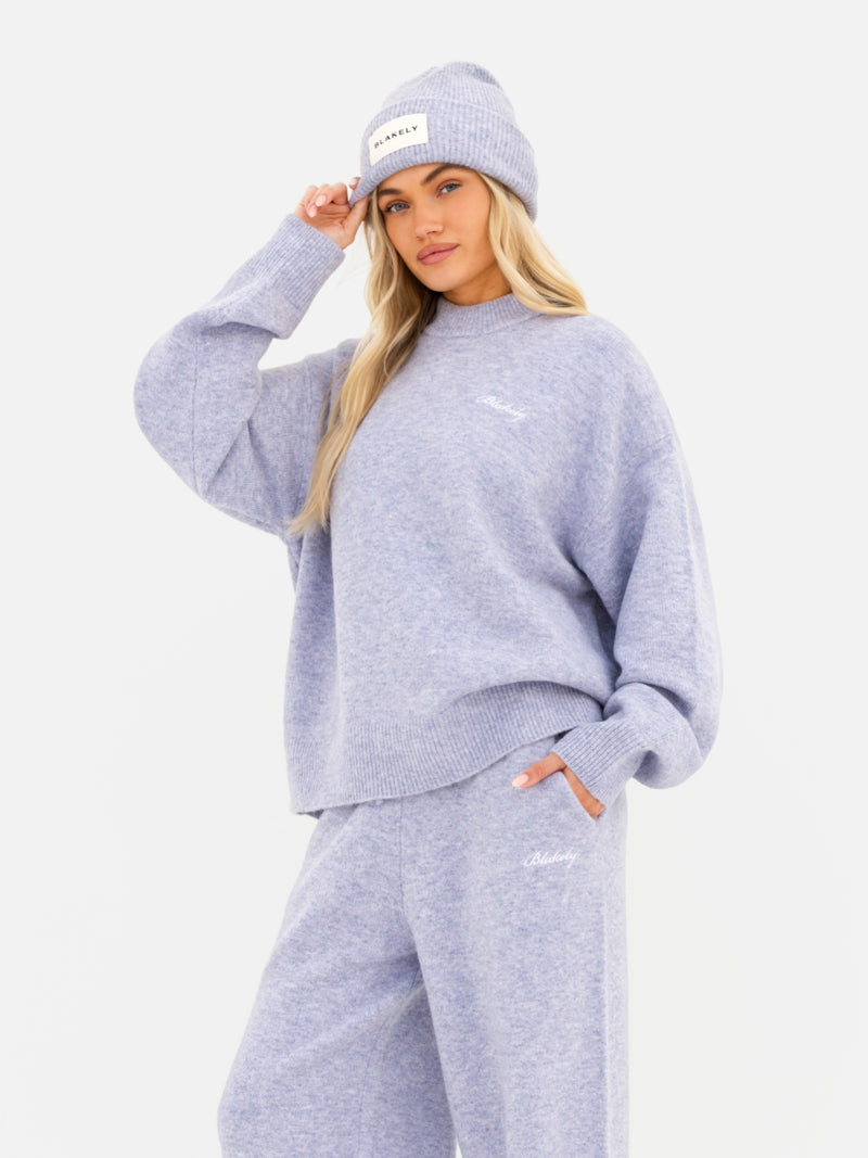 Oversized Knitted Sweater - Lilac
