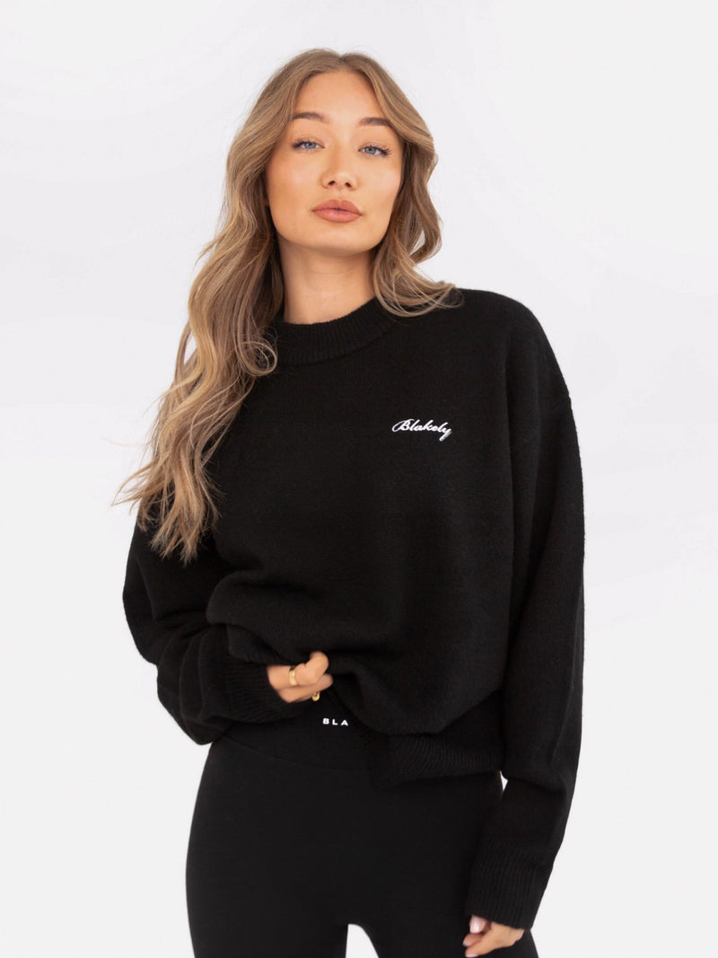 Oversized Knitted Sweater - Black