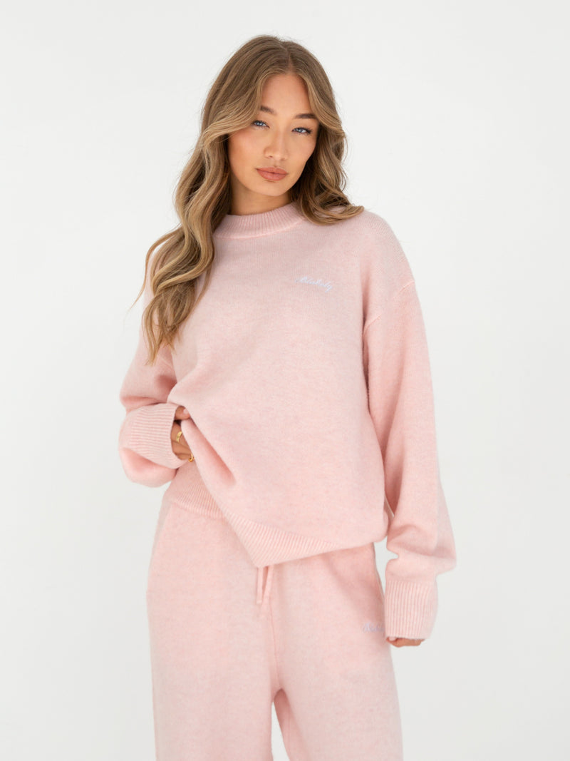 Oversized Knitted Sweater - Marshmallow Pink