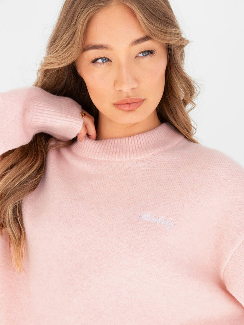 Oversized Knitted Sweater - Marshmallow Pink