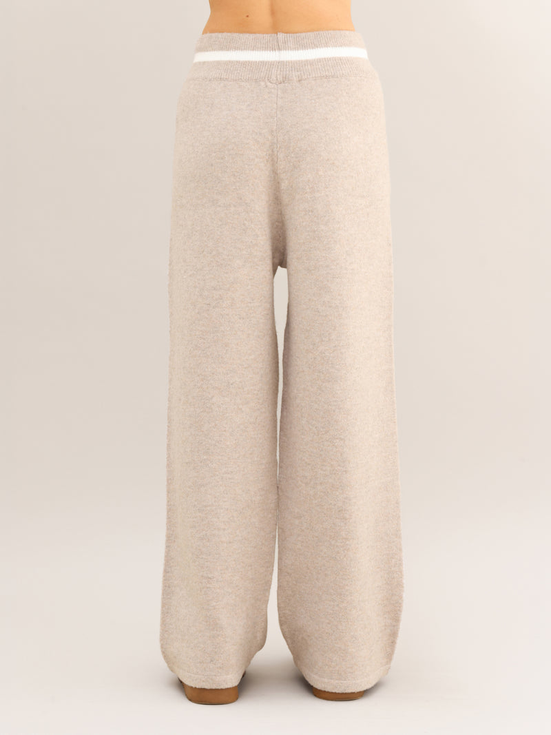 Margot Knitted Wide Leg Sweatpants - Toasted Taupe