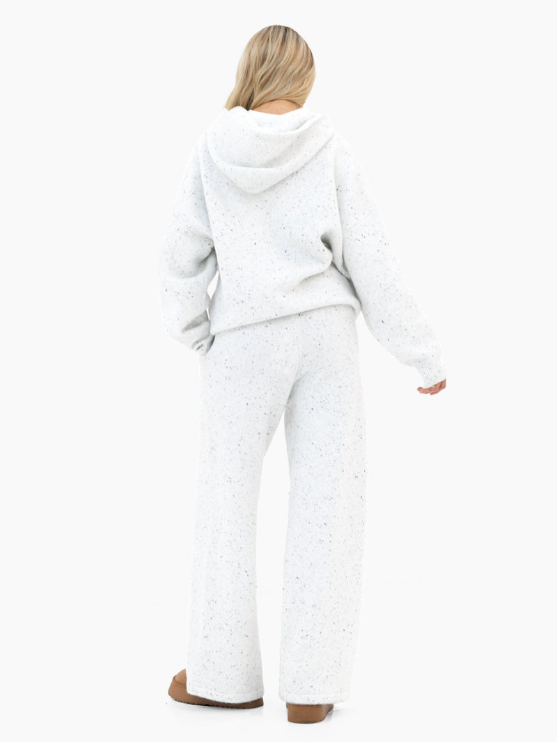 Mabel Oversized Knitted Hoodie - Light Grey