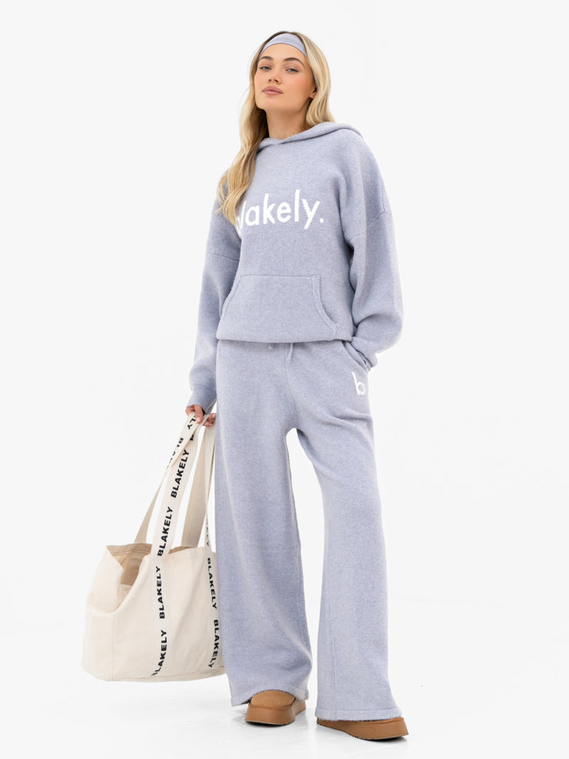 Mabel Oversized Knitted Hoodie - Pale Lilac