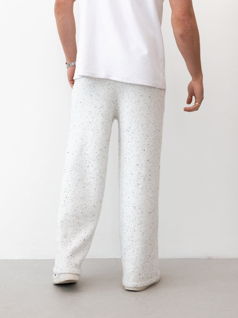 Alfie Knitted Wide Leg Sweatpants - Light Grey