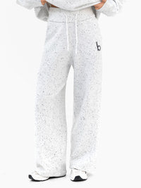 Mabel Knitted Wide Leg Sweatpants - Light Grey