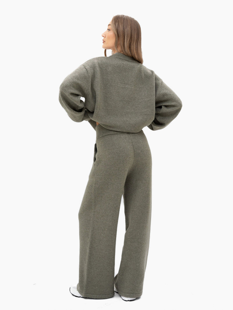 Mabel Oversized Knitted Sweater - Safari Green