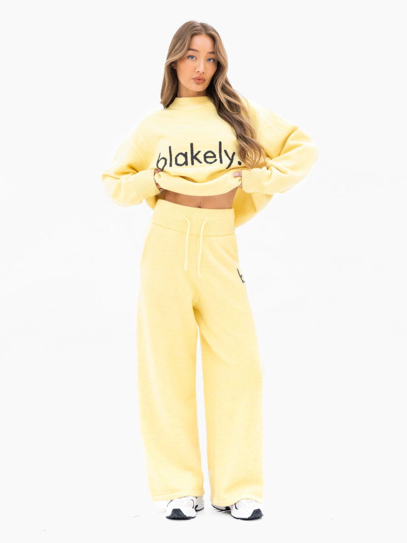 Mabel Oversized Knitted Sweater - Butter Yellow