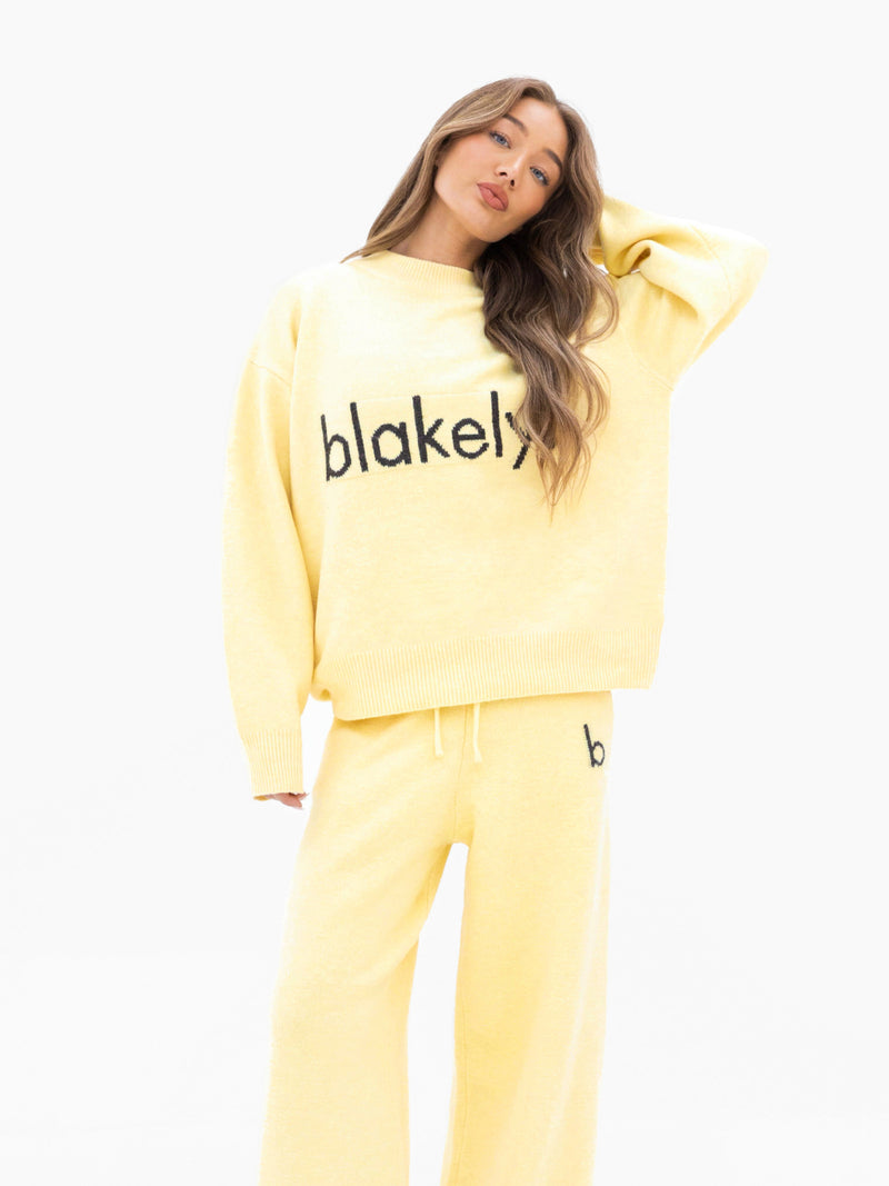 Mabel Oversized Knitted Sweater - Butter Yellow