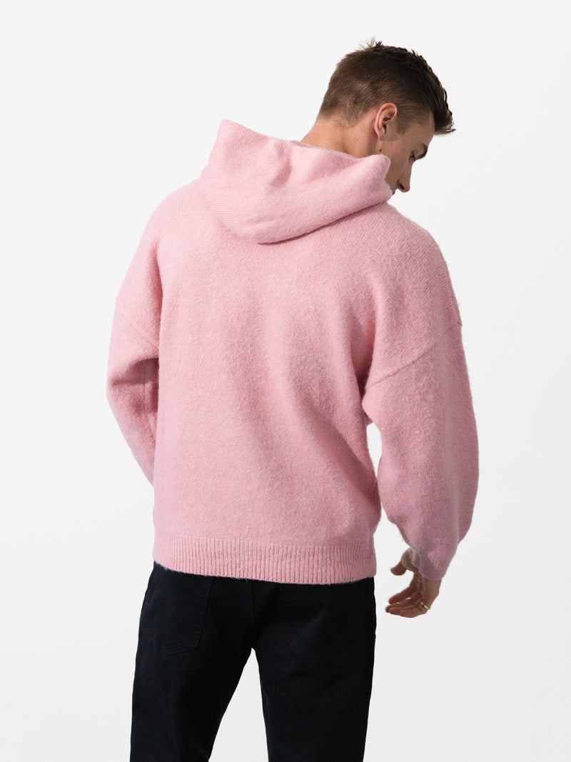 Mason Relaxed Knitted Hoodie - Pink