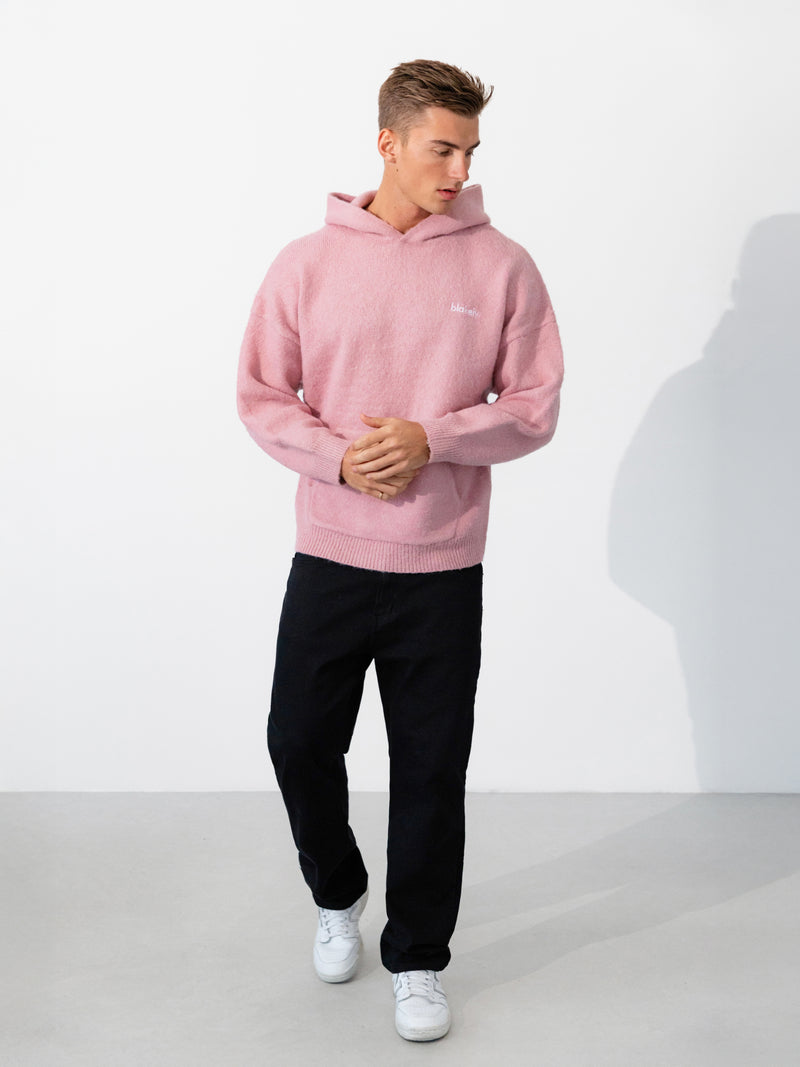 Mason Relaxed Knitted Hoodie - Pink