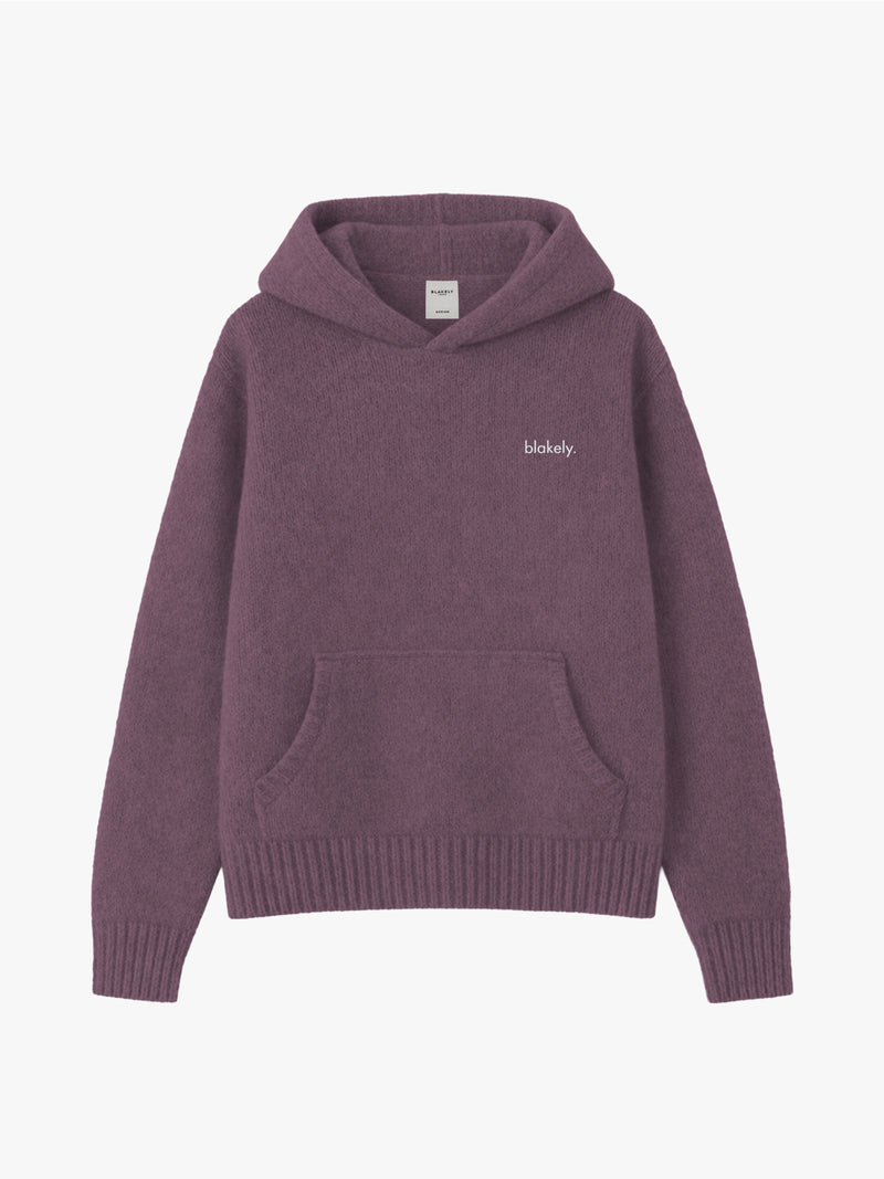 Mason Relaxed Knitted Hoodie - Plum