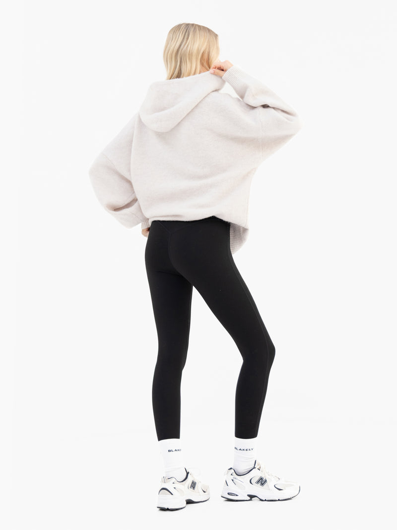 Marley Oversized Knitted Hoodie - Marl White