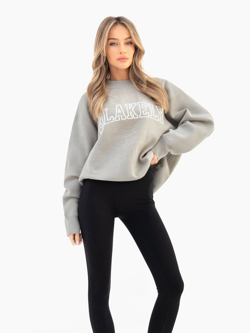 Varsity Oversized Knitted Sweater - Green