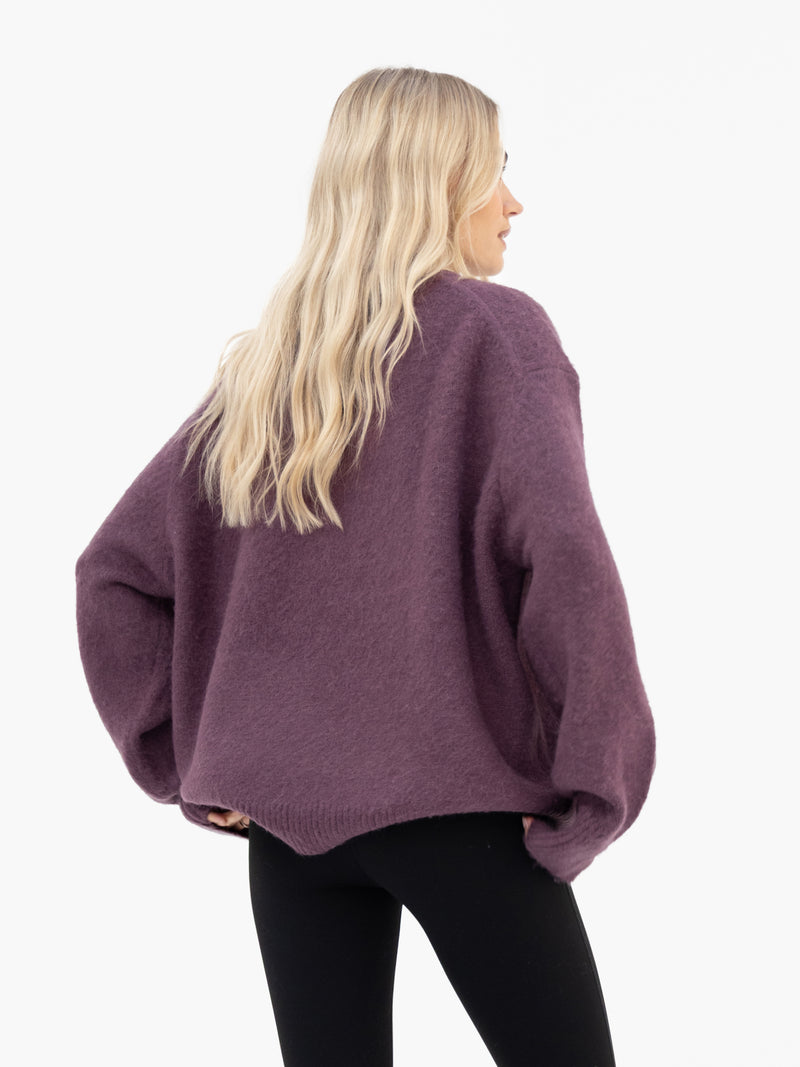 Marley Oversized Knitted Sweater - Light Grape