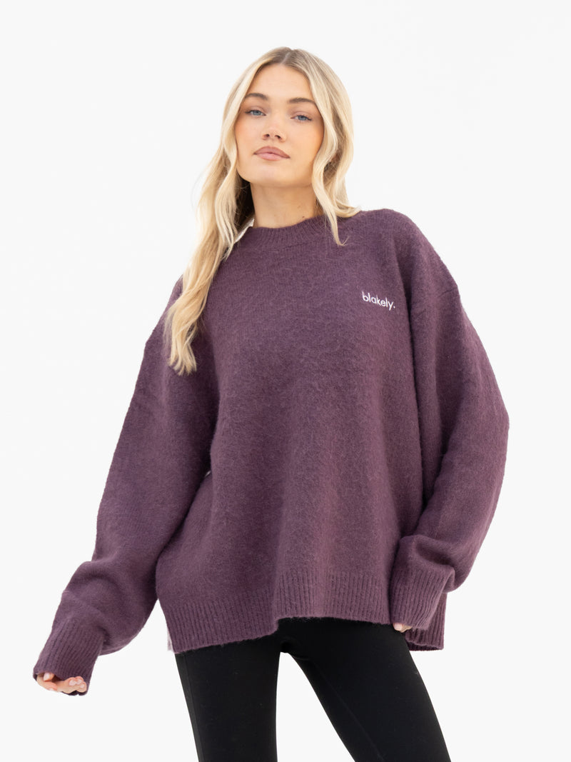 Marley Oversized Knitted Sweater - Light Grape