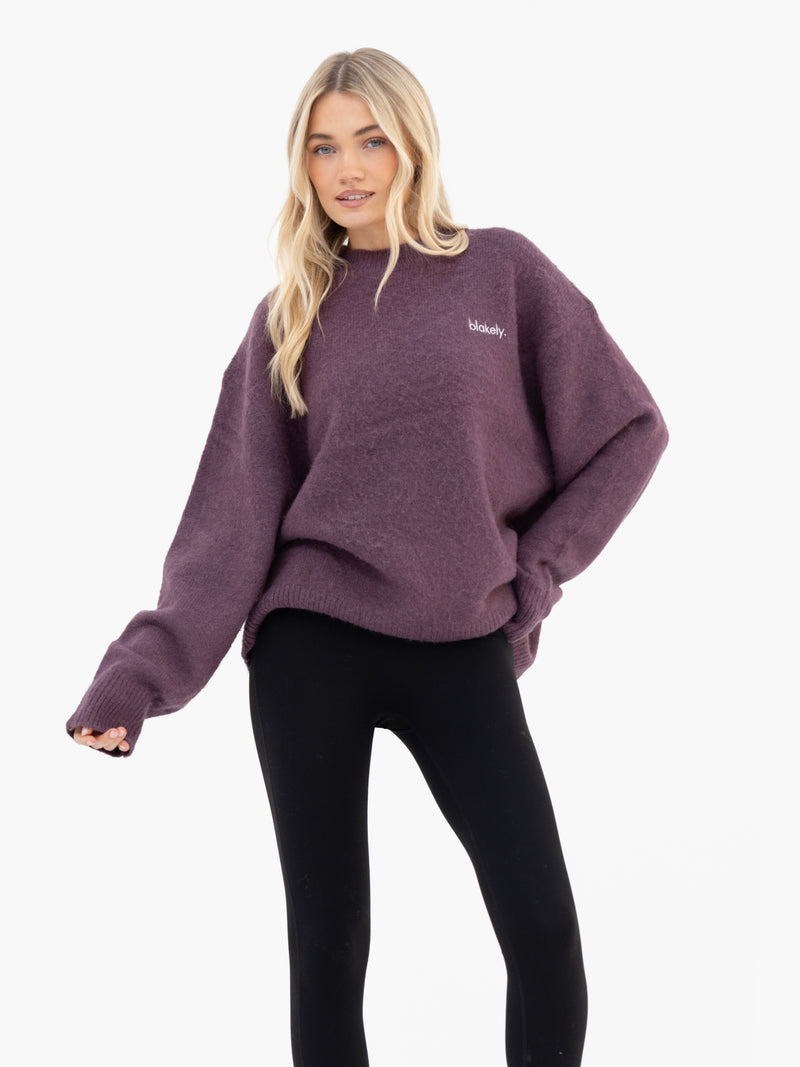 Marley Oversized Knitted Sweater - Light Grape