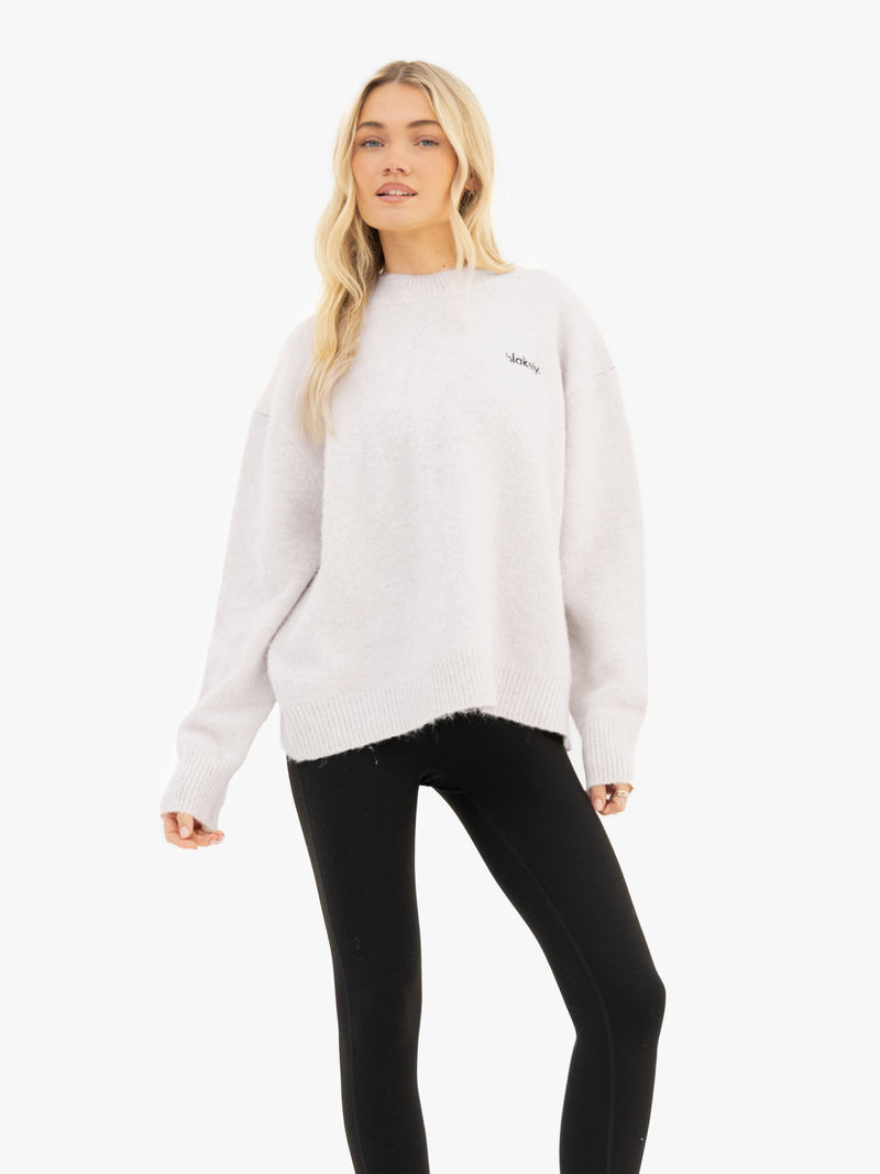 Marley Oversized Knitted Sweater - Marl White