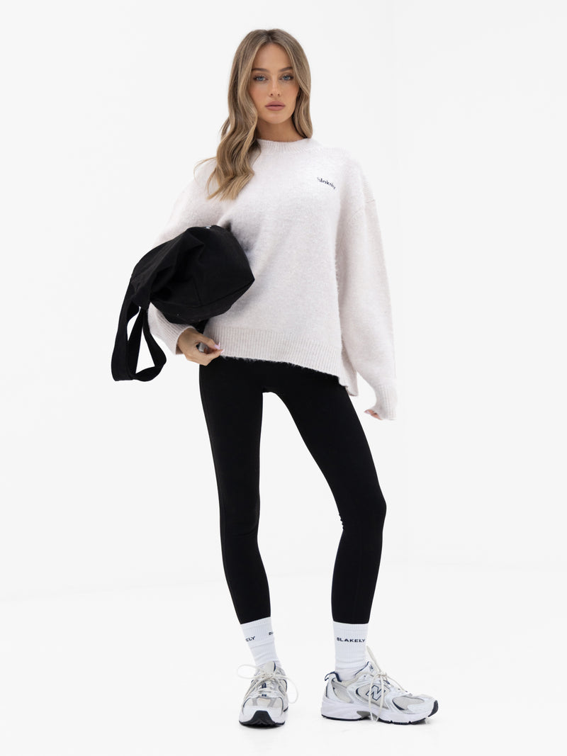 Marley Oversized Knitted Sweater - Marl White