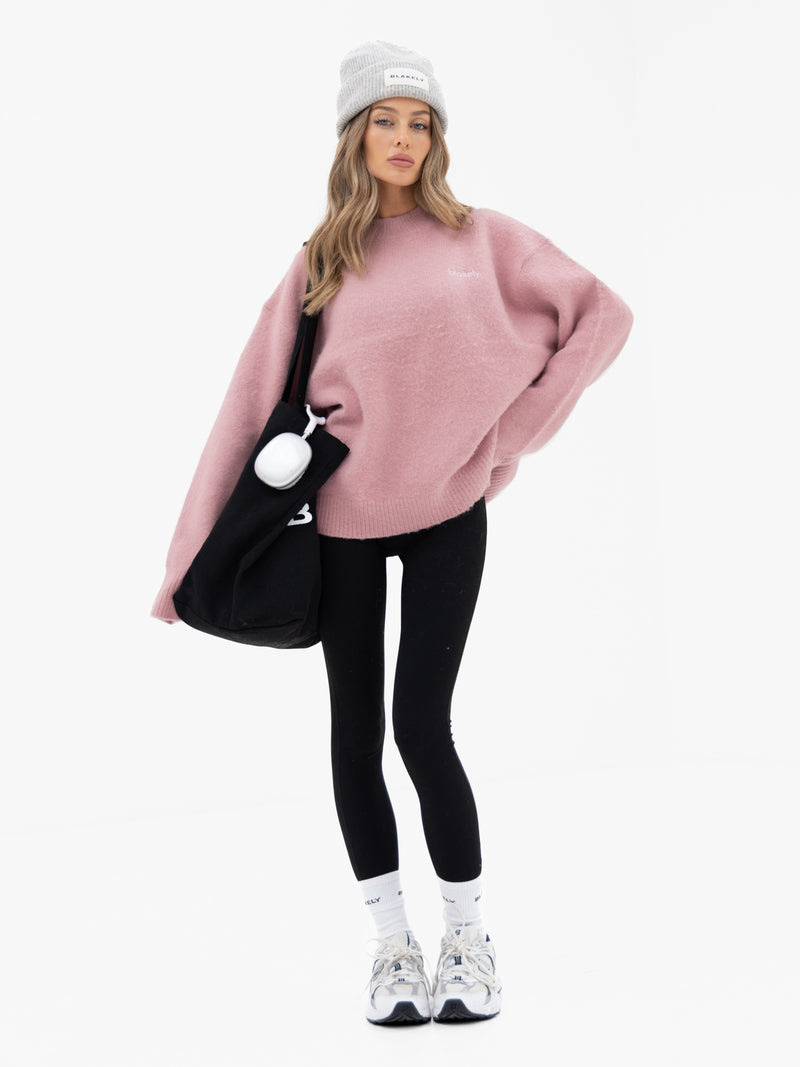 Marley Oversized Knitted Sweater - Petal Pink