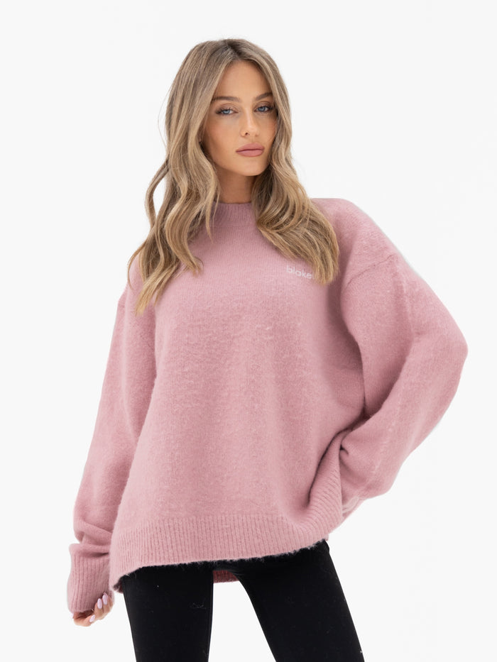 Marley Oversized Knitted Sweater - Petal Pink