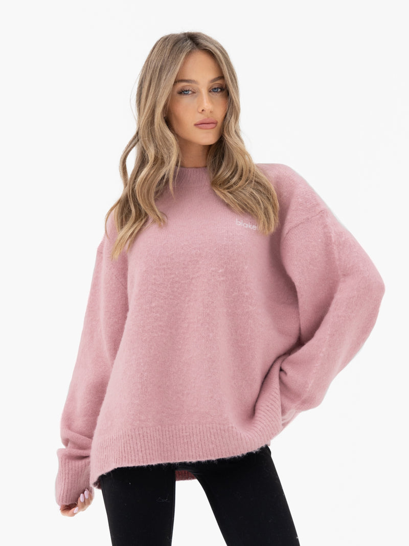 Marley Oversized Knitted Sweater - Petal Pink