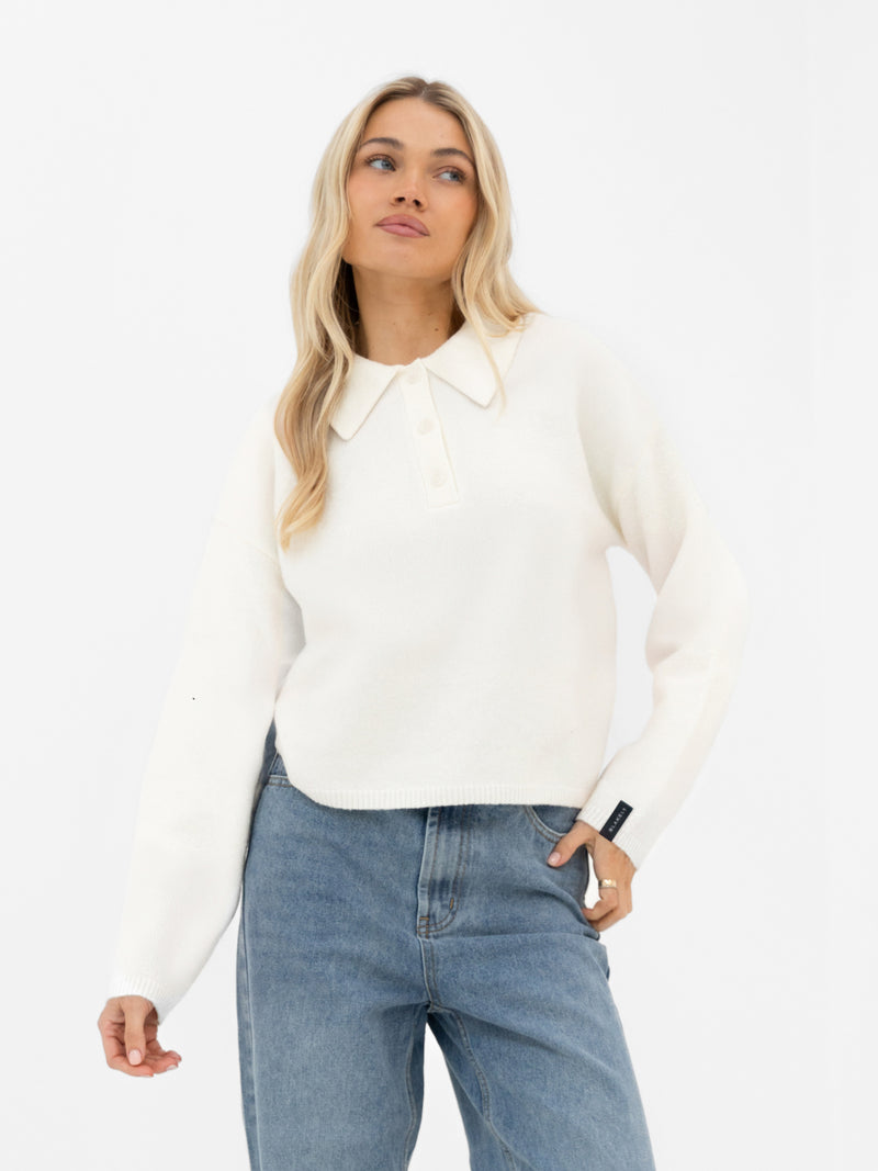Mabel Knitted Polo - Cream