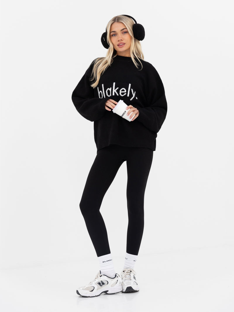 Mabel Oversized Knitted Sweater - Black