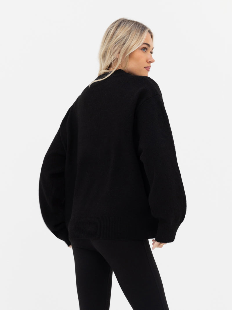 Mabel Oversized Knitted Sweater - Black