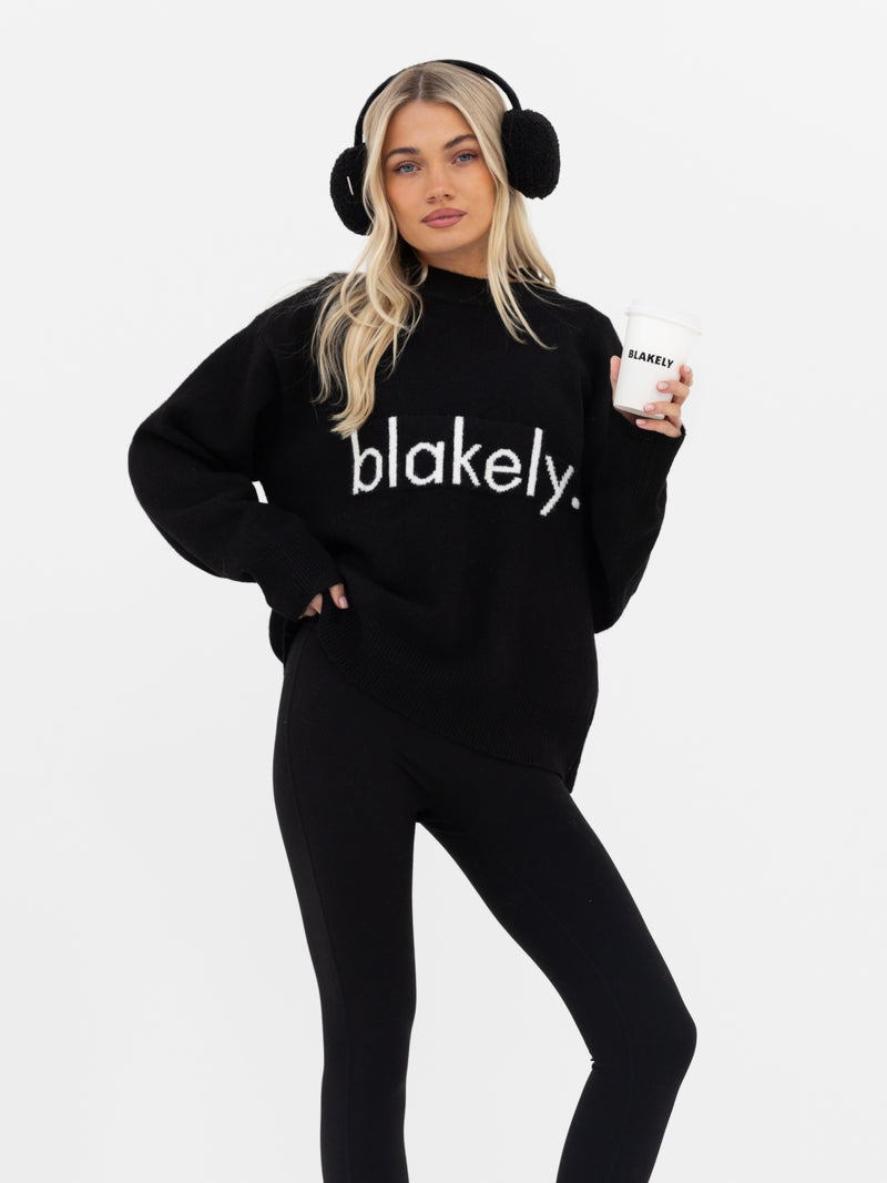 Mabel Oversized Knitted Sweater - Black