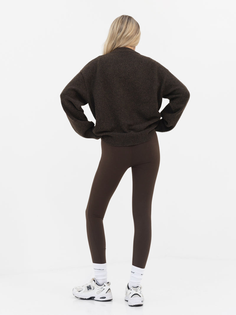 Mabel Oversized Knitted Sweater - Chocolate Brown