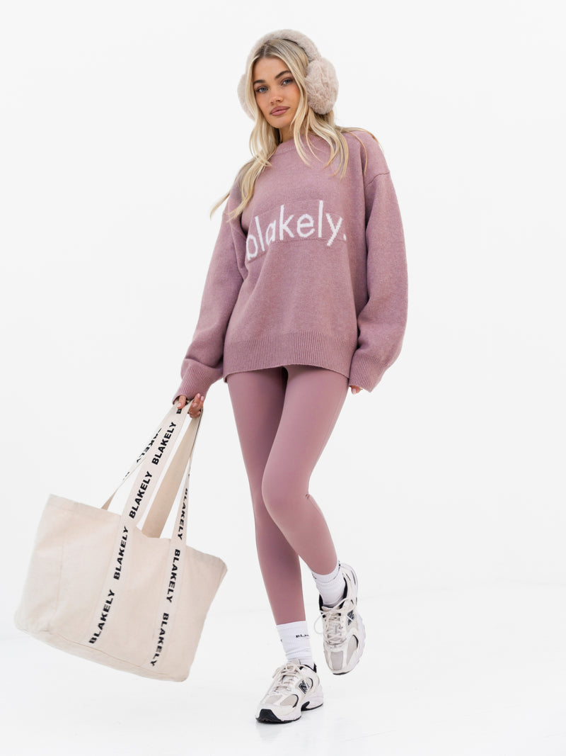 Mabel Oversized Knitted Sweater - Dusty Pink