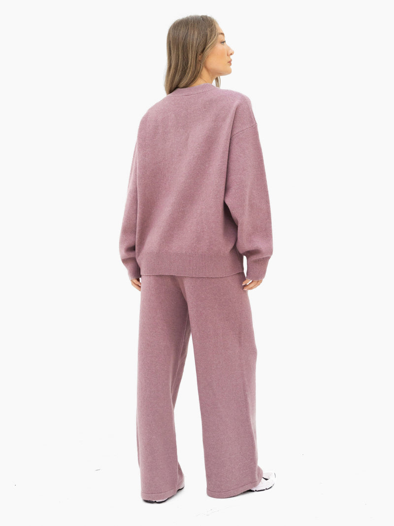 Mabel Oversized Knitted Sweater - Dusty Pink