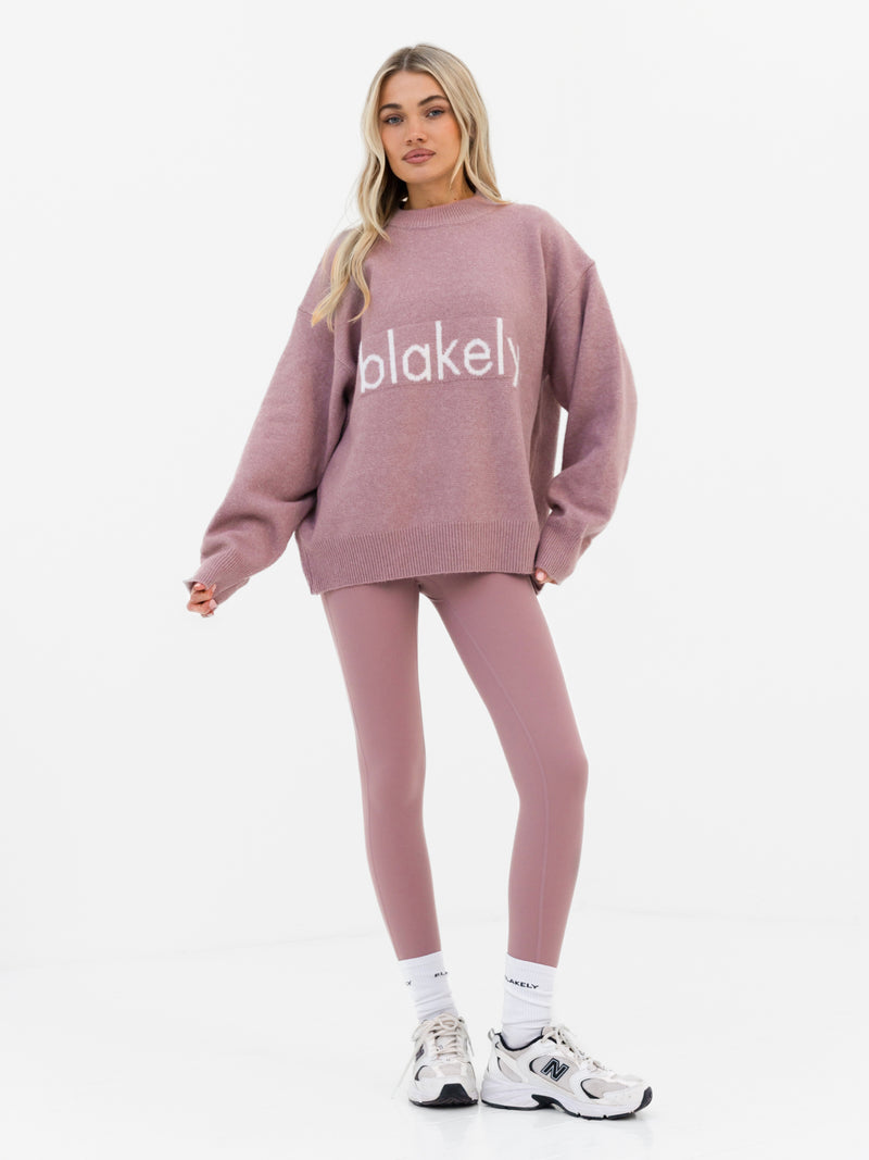 Mabel Oversized Knitted Sweater - Dusty Pink