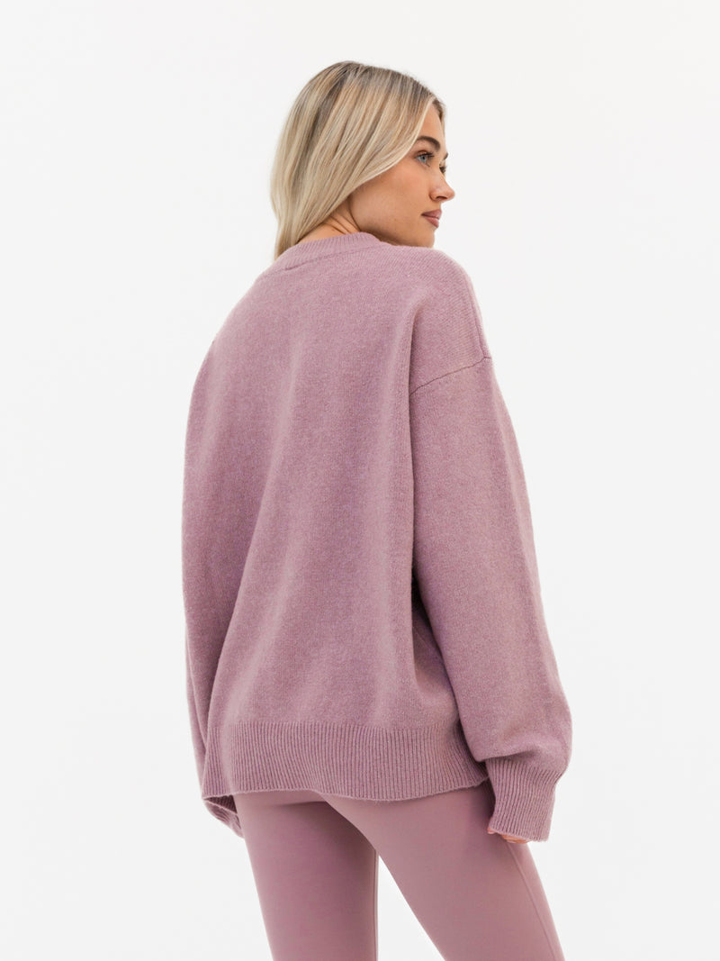 Mabel Oversized Knitted Sweater - Dusty Pink