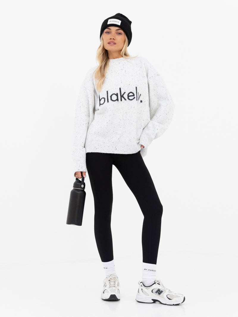 Mabel Oversized Knitted Sweater - Light Grey