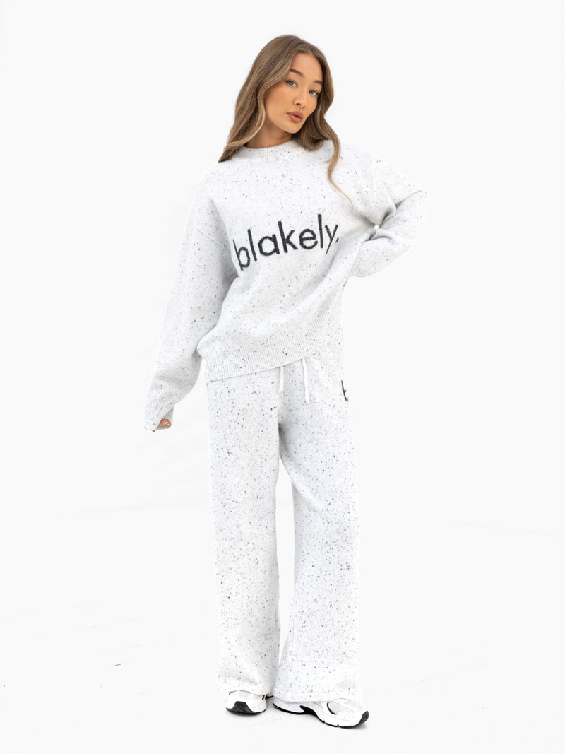 Mabel Oversized Knitted Sweater - Light Grey