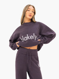 Mabel Oversized Knitted Sweater - Plum