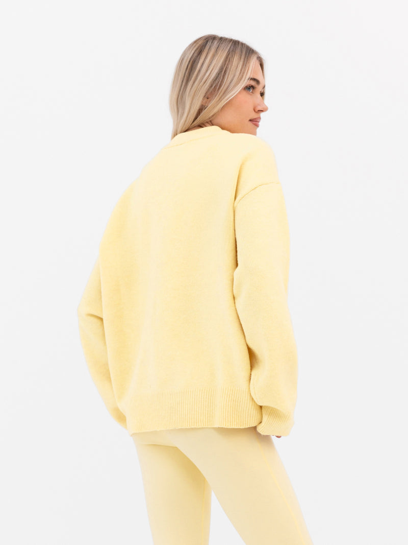 Mabel Oversized Knitted Sweater - Butter Yellow