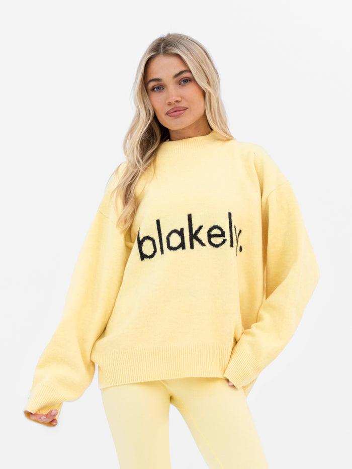 Mabel Oversized Knitted Sweater - Butter Yellow
