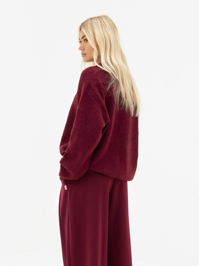 Mindy Knitted Sweater - Burgundy