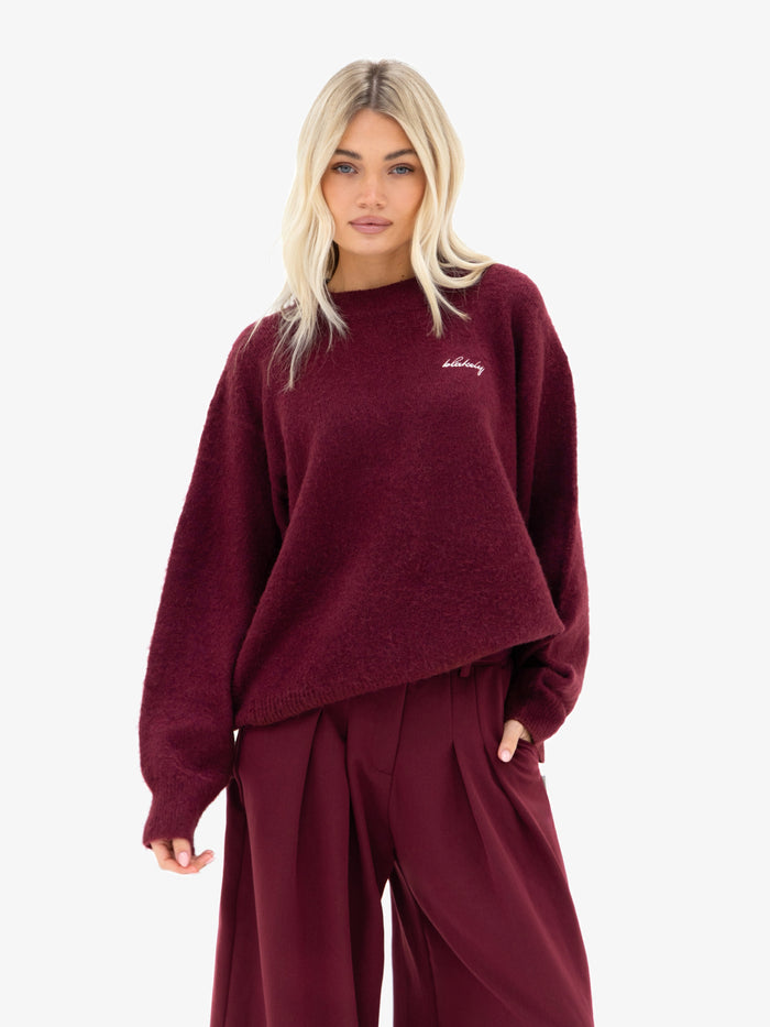Mindy Knitted Sweater - Burgundy