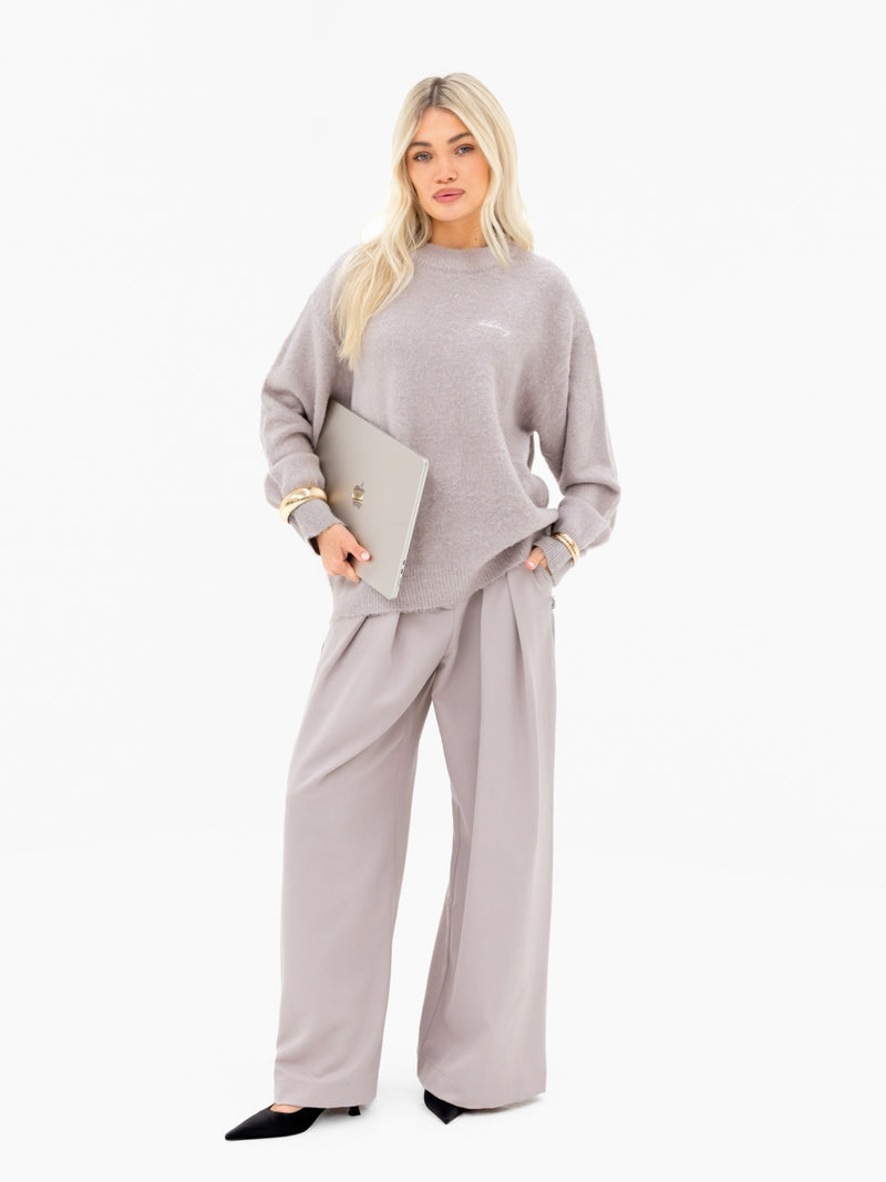 Mindy Knitted Sweater - Pebble