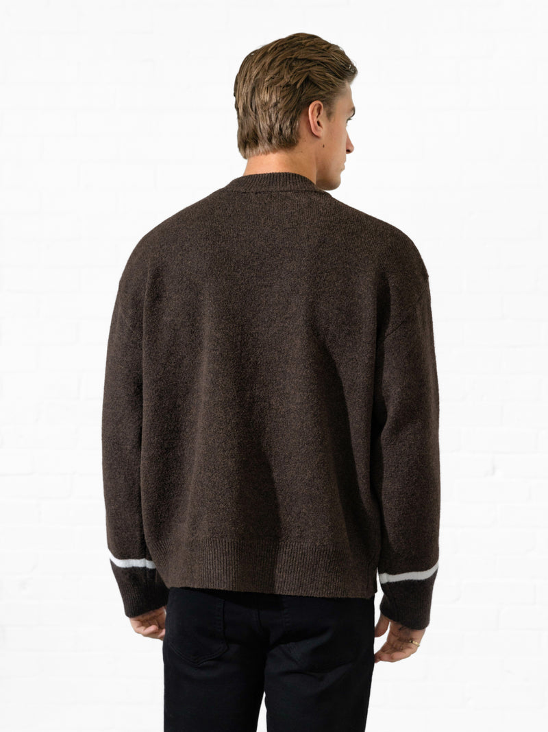 Abel Script Knitted Sweater - Dark Brown